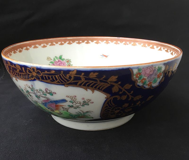 Chinese Export style Famille Rose punch bowl by Samson of Paris