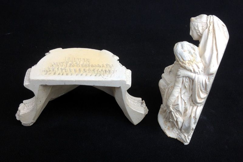 St. Anne and Mary, French plaster of Paris /chalkware sculpture