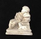 Infant St. John the Baptist resting, plaster of Paris sculpture