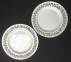 Pair of creamware pierced plates, Staffordshire c 1790, by Whitehead?