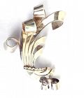 Mexican sterling swirl brooch, Spratling style, 1940s