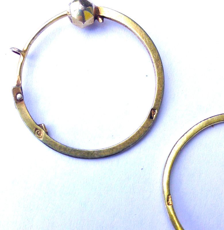French empire silver gilt earrings