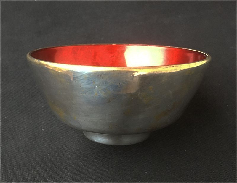 Henning Koppel, Denmark: 1950's silver plate and enamel bowl