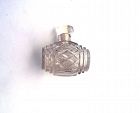 Cut crystal barrel shaped scent bottle