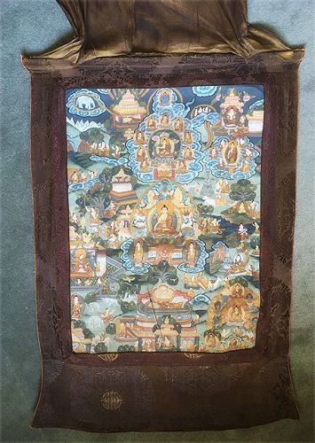 Tibetan or Nepalese Buddhistic Thangka / Tangka