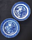 English Willow soup plates, probably Spode