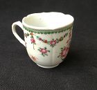 Chinese Export coffee cup, Famille rose flowers Rococo style, Qianlong