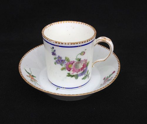 Sèvres coffee can / cup and saucer, c 1780