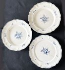 Three 18th century ”Old Luxembourg” plates from Boch