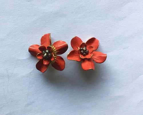 Bohemian / Czechoslovakian clip earrings, early 50’s