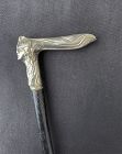 French Art Nouveau silver plated walking stick