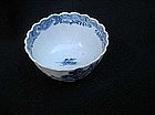 Chinese Export tea bowl, emulating English transfer ware