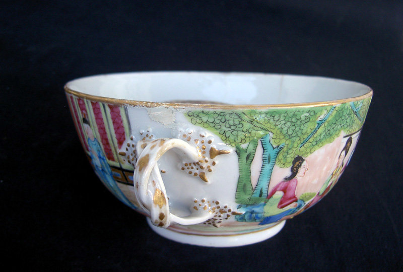 Rose mandarin soup bowl, ecuelle, and cover