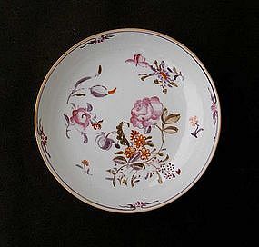 Chinese Export saucer, possibly decorated in Europe