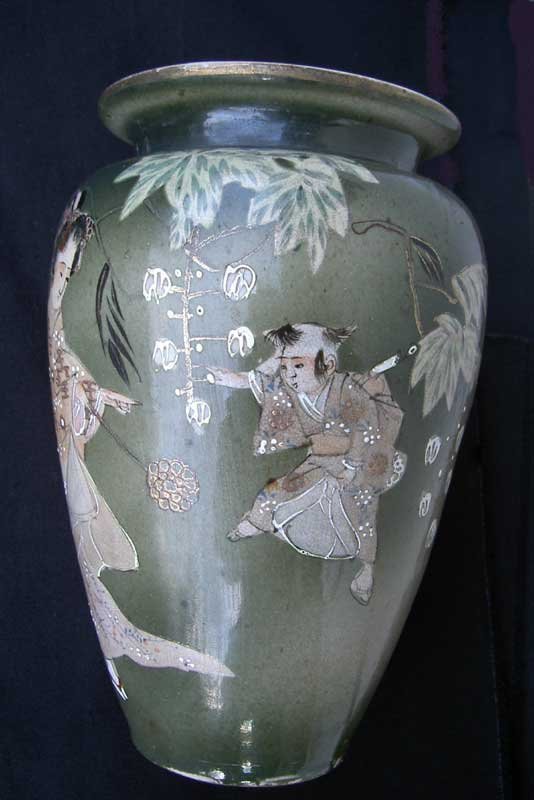 Japanese Satsuma style Geisha vase, Meiji