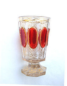 Bohemian ruby glass beaker