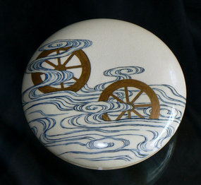 Old Enameled-Gold Japanese Satsuma Kogo or Storage Box