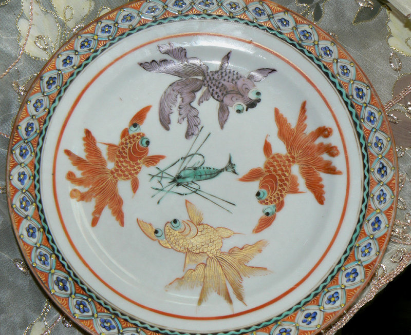 Pair of Chinese Raised Enamel Export Porcelain Plates