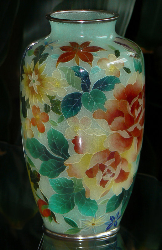 Japanese Cloisonne Plique-a-Jour Vase