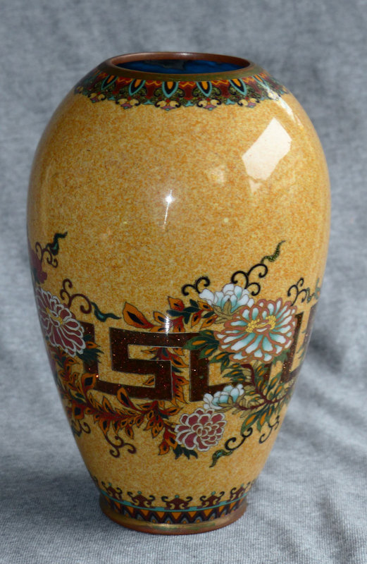 Excellent Japanese Cloisonne Enamel Vase Shibata Item 1173350