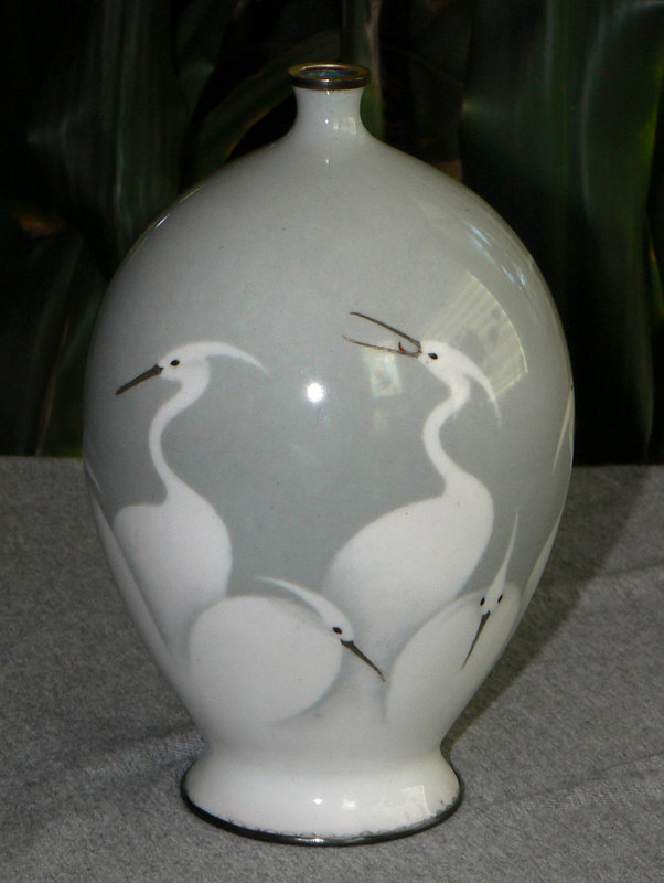 Fine Japanese Cloisonne Enamel Vase Wireless Egerts