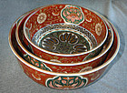 Fine Set Japanese Imari Porcelain Nesting Bowls- Meiji