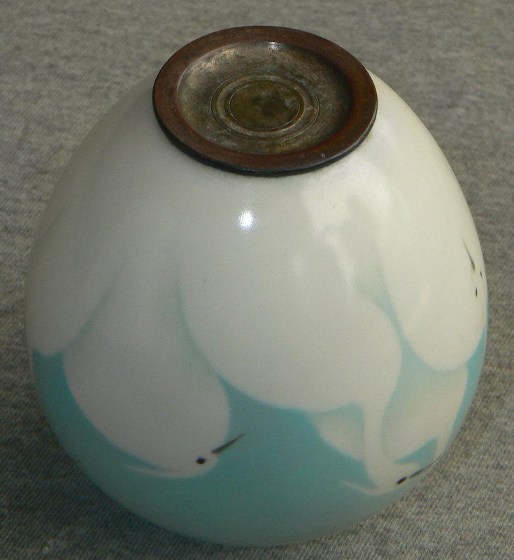 Japanese Cloisonne Enamel Vase Wireless Egrets