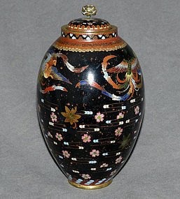 Unusual Japanese Cloisonne Enamel Jar