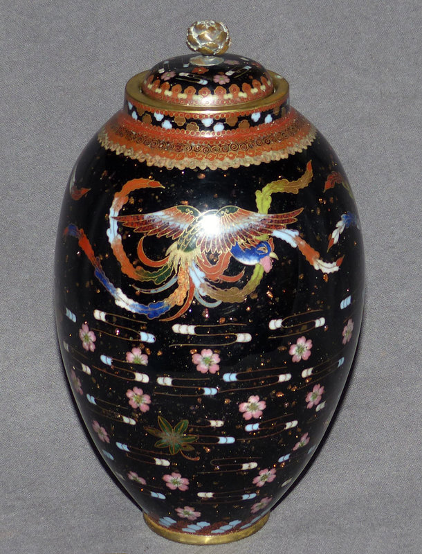 Unusual Japanese Cloisonne Enamel Jar