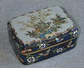 A Fine Large Japanese Cloisonne Enamel Box