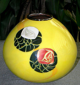 Rare Japanese Cloisonne Enamel Vase with Deco Look