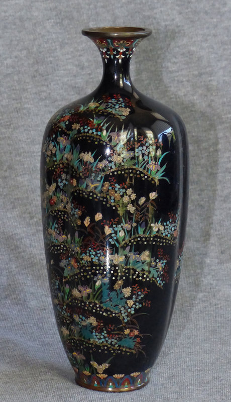 Very Fine Japanese Cloisonne Enamel Vase - Ota