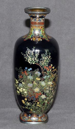 Spectacular Small Japanese Cloisonne Enamel Vase - Unsigned Hayashi