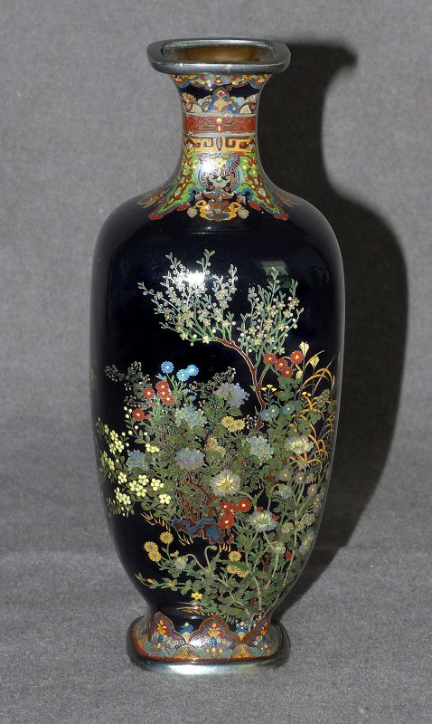 Spectacular Small Japanese Cloisonne Enamel Vase - Unsigned Hayashi