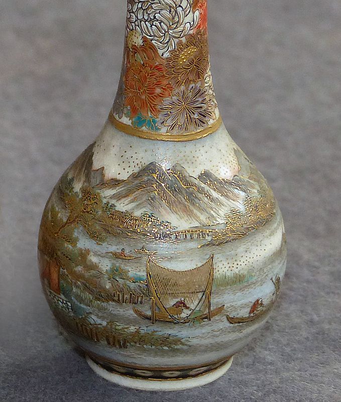 Great Japanese Satsuma Vase by Yabu Meizan   -  Micro Detailing