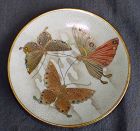 Japanese Satsuma Plate with Butterflies - signed Shizan