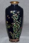 Very Fine Japanese Cloisonne vase w Gold Wire Birds - Unsigned Hayashi
