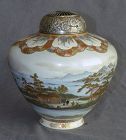 Large Japanese Satsuma Vase or Jar by Yabu Meizan
