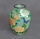 Fine & rare Japanese Cloisonne Enamel vase - Plique signed by Kumeno