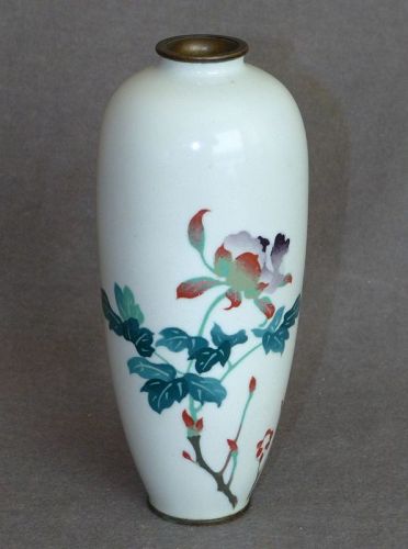 Wireless Japanese Cloisonne Enamel Vase - Signed Kumeno