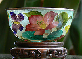 Japanese Plique-A-jour Cloisonne Bowl - Butterflies