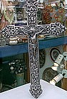 Silver hand chiseled Crucifix