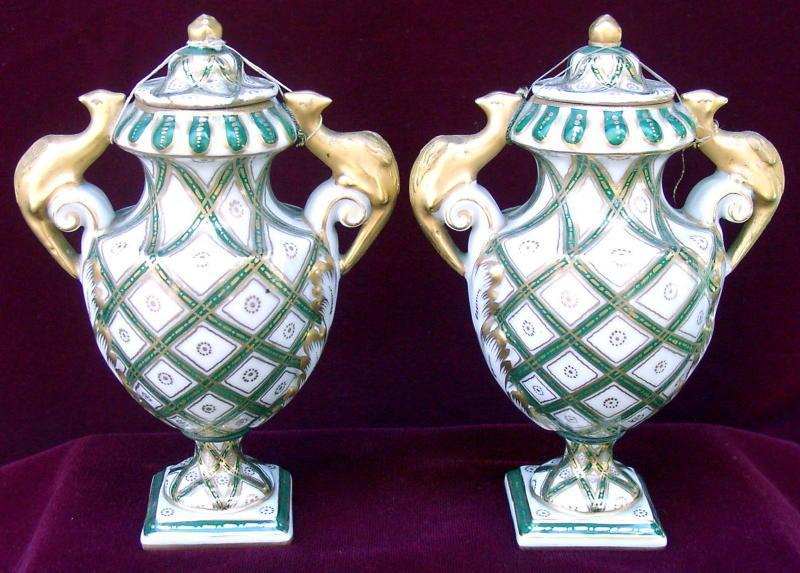 French Sevres Porcelain Amphoras