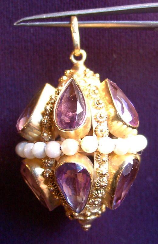 Gorgeous Amethysts &amp; Pearls Pendant