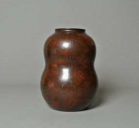 Japanese Bronze Gourd Shaped Vase