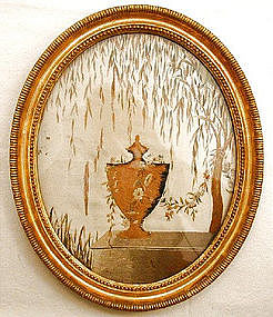 Silk Embroidered Mourning Picture, c 1800