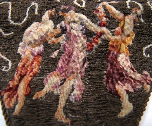 Superb Petit Point and Embroidered Purse, Three Graces