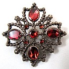 Lovely Silver and Tourmaline Brooch
