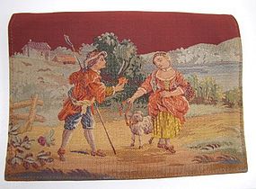French Silk-Stitched Purse, Shepherd, Shepherdess