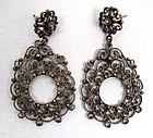 Pretty Silver Filigree Pendant Earrings